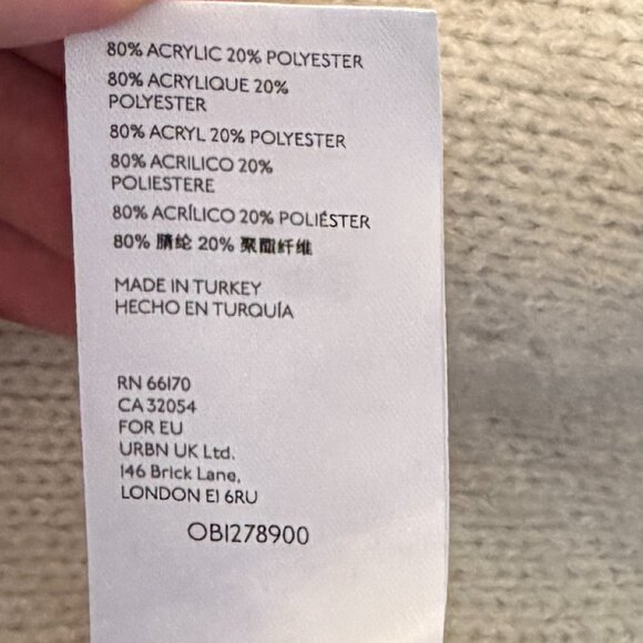 By Anthropologie open cardigan medium long oversized cream western black fringe - Picture 14 of 14